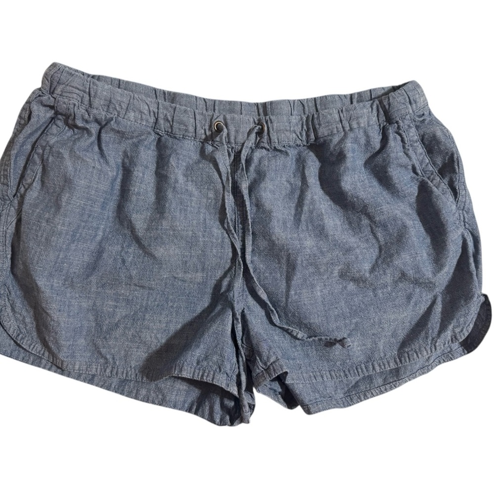 Women's Blue linen Shorts